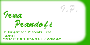 irma prandofi business card